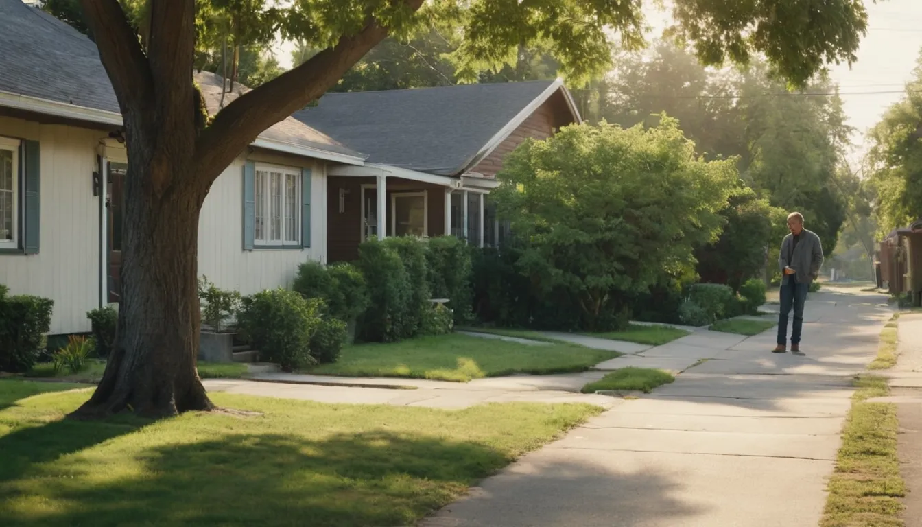 A homeowner photographs a leaning tree from a safe distance in the Oakland area